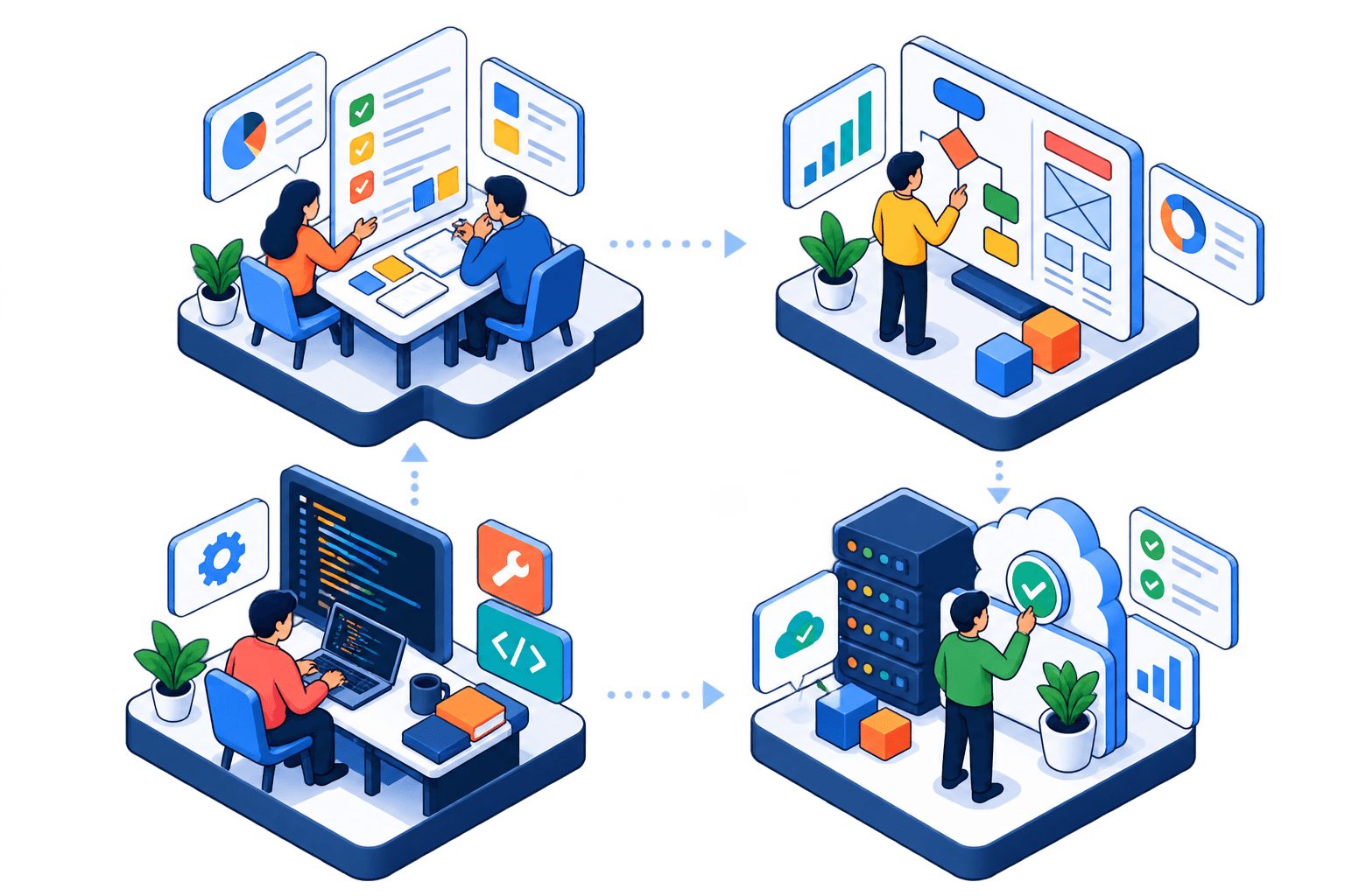 Proceso de desarrollo digital, desde la planificación hasta el despliegue